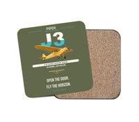 Thumbnail for Piper J-3 Cub design on green army 1 piece coaster