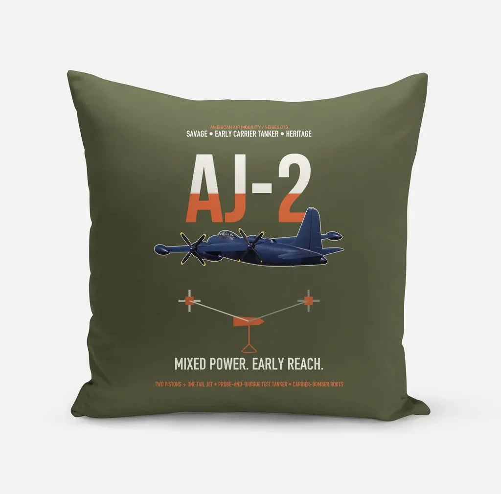 AJ-2 Savage Tanker design on green army pillow