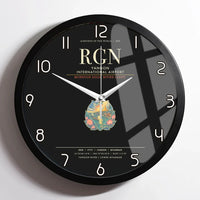 Thumbnail for Yangon International Airport RGN Wall-Clock Framed - Black