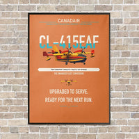 Thumbnail for Canadair CL-415EAF vertical canvas print - framed - orange background