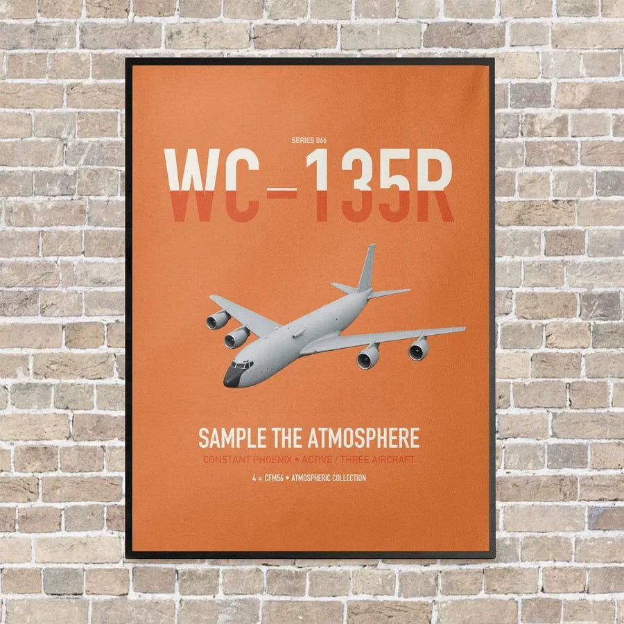 WC-135R Constant Phoenix vertical canvas print - framed - orange background