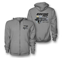 Thumbnail for Boeing 757 & Rolls Royce Engine (RB211) Designed Zipped Hoodies - view 14