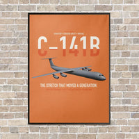 Thumbnail for C-141B Starlifter vertical canvas print - framed - orange background