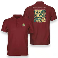 Thumbnail for VINTAGE G4155 - The Sorting Cabin - Double-Side Polo T-Shirt design on red