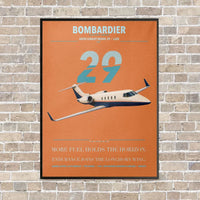 Thumbnail for Bombardier Learjet 29 vertical canvas print - framed - orange background
