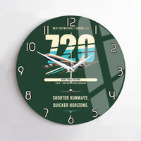 Thumbnail for Boeing 720B design on dark green no frame wall clock