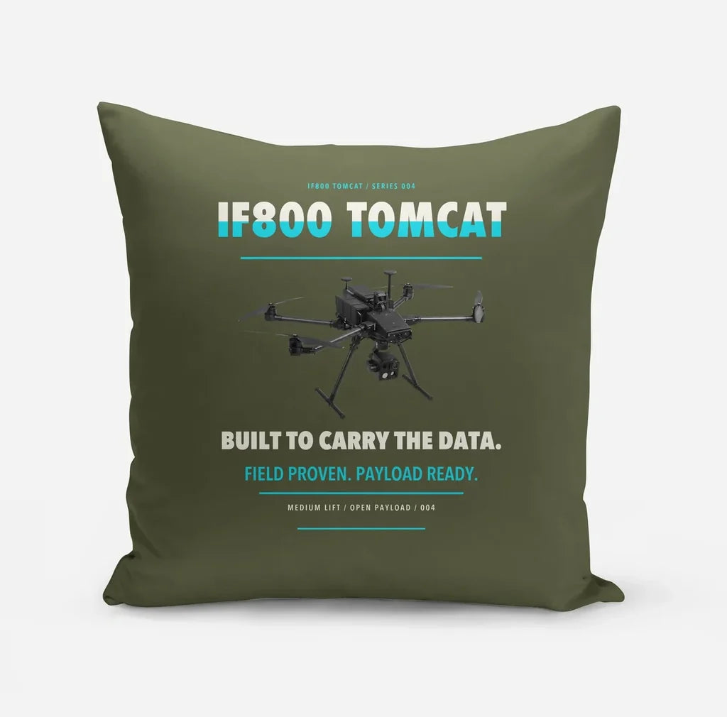 Inspired Flight IF800 Tomcat design on green army pillow