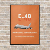 Thumbnail for E-4B Nightwatch vertical canvas print - framed - orange background