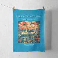 Thumbnail for VINTAGE G4079 - The Last Flying Boat - Designed Towels design on turquoise