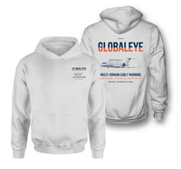 Thumbnail for Saab GlobalEye design on white double-side hoodie, double-side print