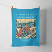 Thumbnail for VINTAGE G4281 - The Snowshoe Rescue - Designed Towels design on turquoise