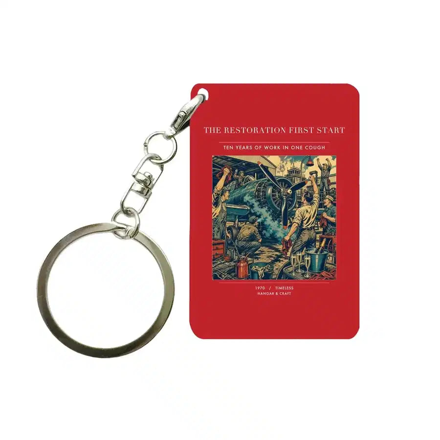 VINTAGE G4455 - The Restoration First Start - Designed Key Chain design on red