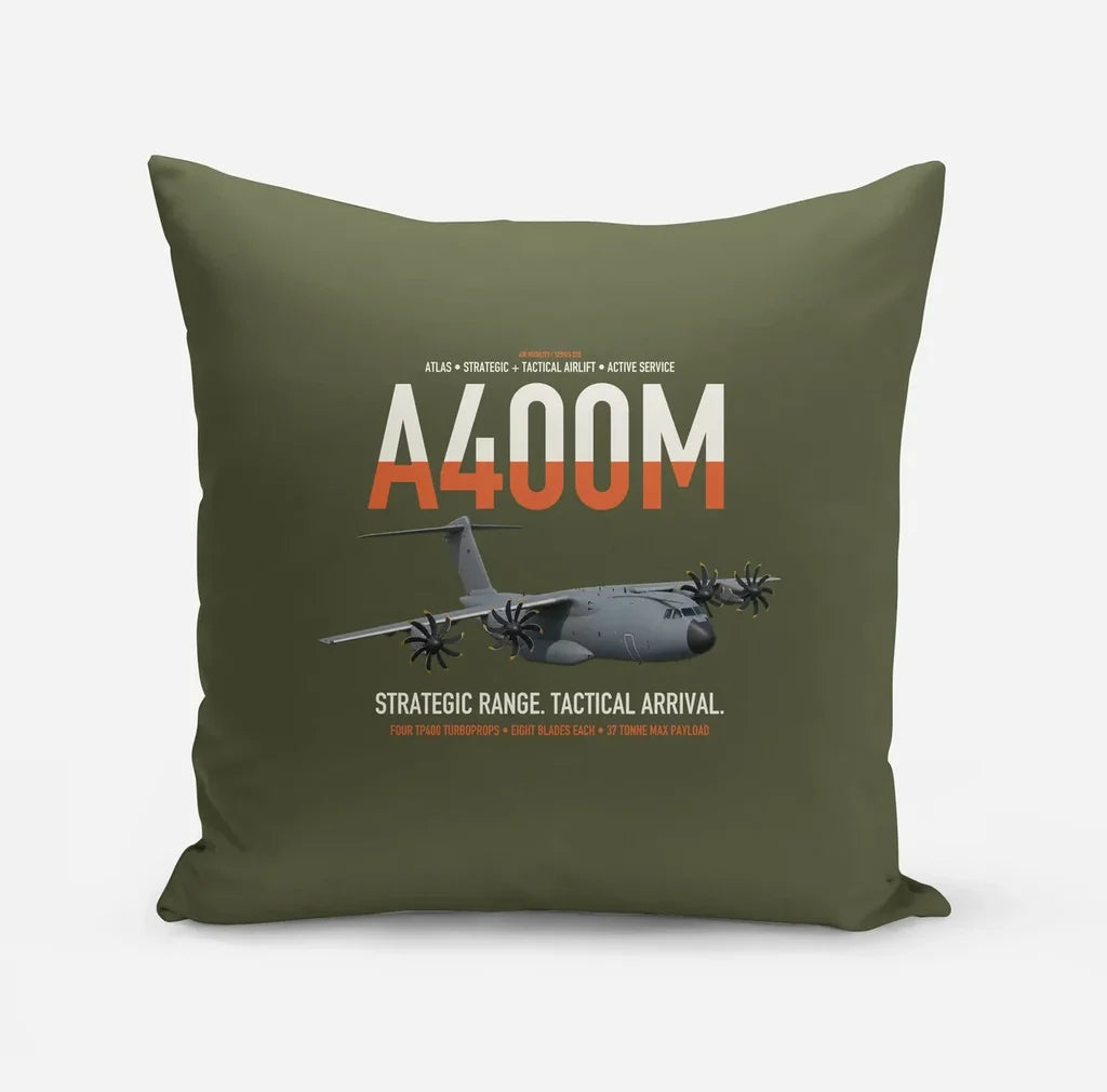 Airbus A400M Atlas design on green army pillow