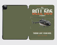 Thumbnail for Bell 505 Jet Ranger X design on green army ipad tablet case