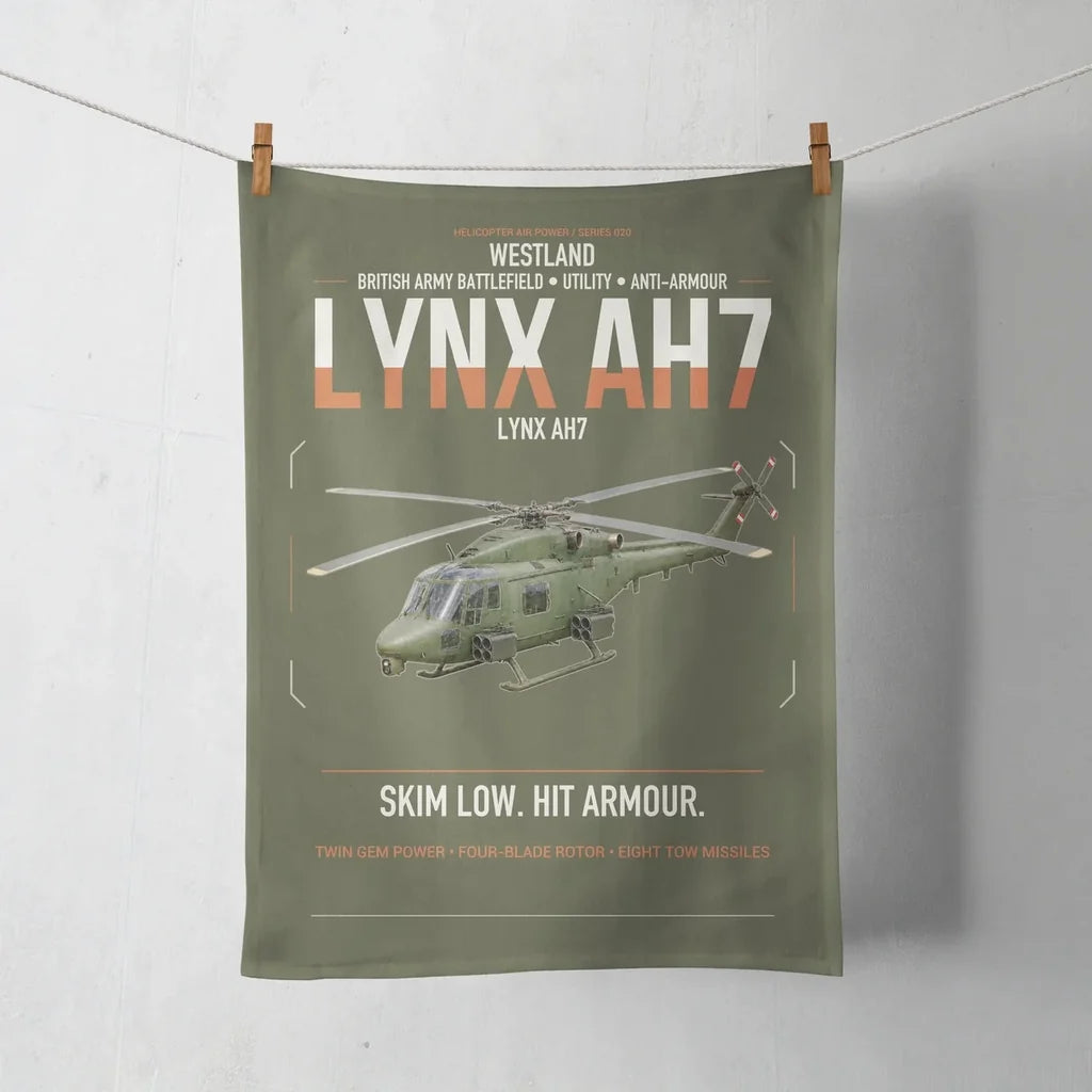 Westland Lynx AH7 design on green army towel