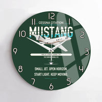 Thumbnail for Cessna Citation Mustang design on dark green no frame wall clock