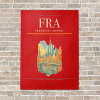 Thumbnail for Frankfurt Airport FRA - Canvas Framed - Red