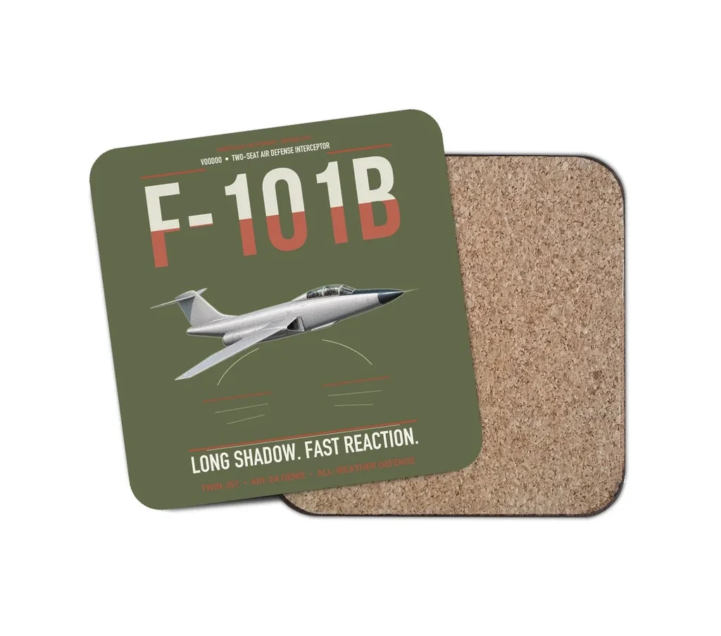 F-101B Voodoo design on green army 1 piece coaster