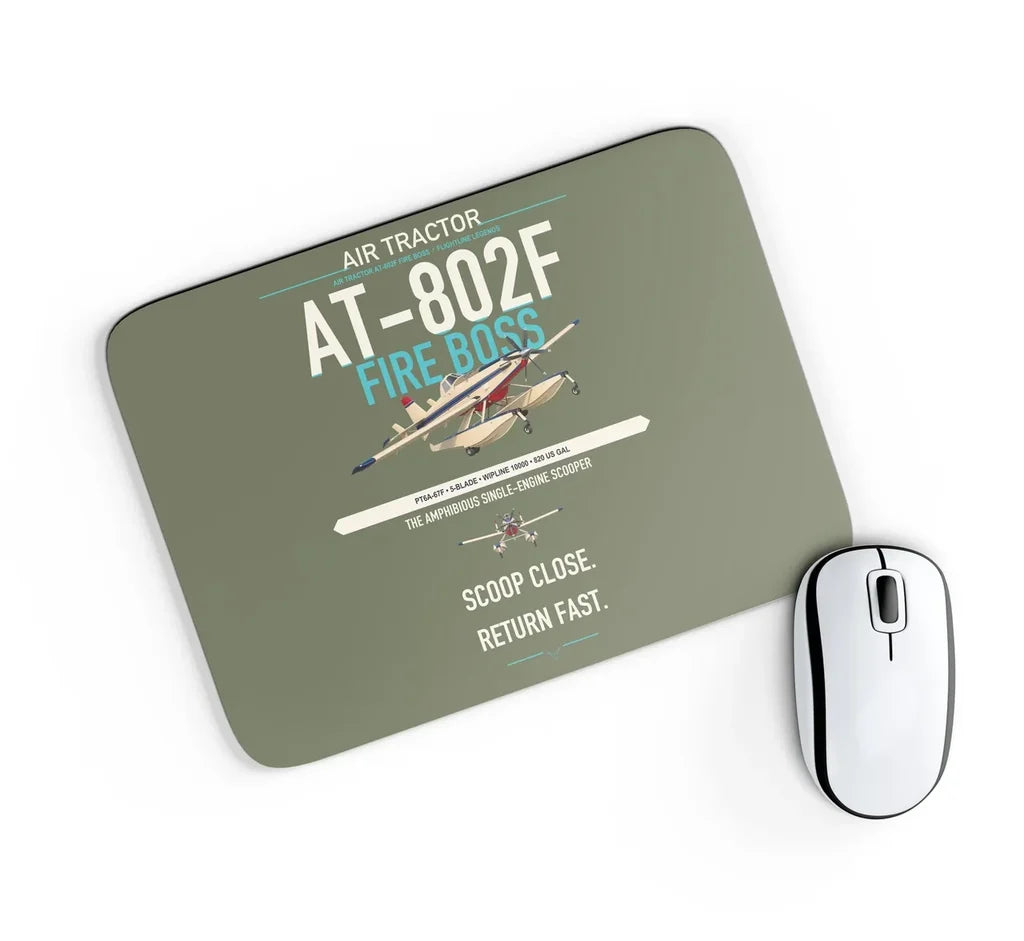 Air Tractor AT-802F Fire Boss design on green army rectangle mouse pad