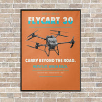 Thumbnail for DJI FlyCart 30 vertical canvas print - framed - orange background
