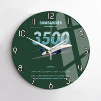 Thumbnail for Bombardier Challenger 3500 design on dark green no frame wall clock