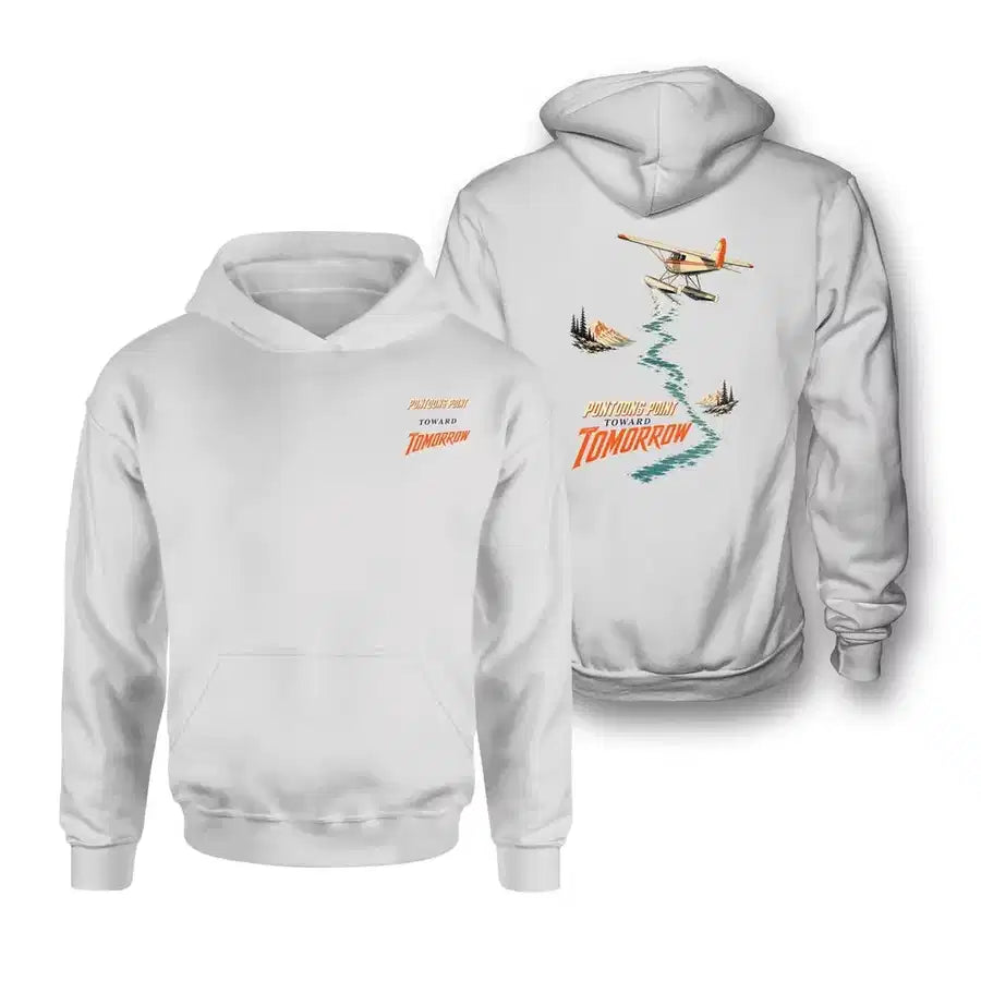 SIGNAL 586 - Pontoons Point Toward Tomorrow - Double-Side Hoodie design on white double side hoodie