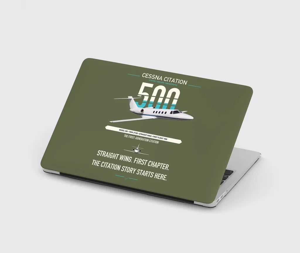 Cessna Citation 500 - Citation I design on green army MacBook case