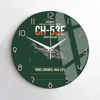 Thumbnail for Sikorsky CH-53E Super Stallion design on dark green no frame wall clock
