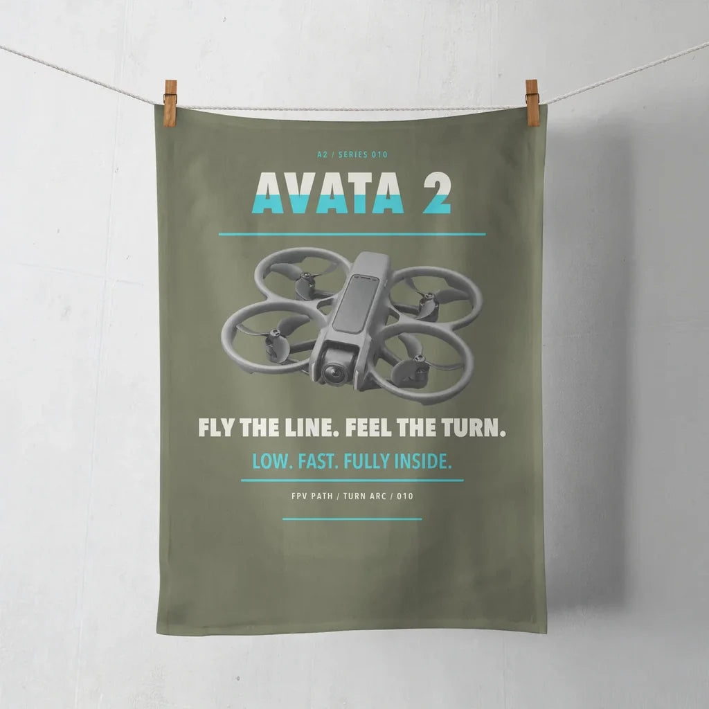 DJI Avata 2 design on green army towel