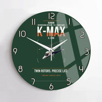 Thumbnail for Kaman K-1200 K-MAX design on dark green no frame wall clock