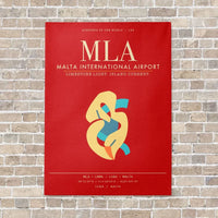 Thumbnail for Malta International Airport MLA - Canvas Framed - Red