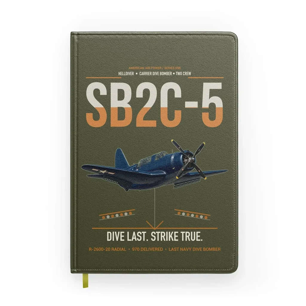 SB2C-5 Helldiver design on green army notebook