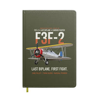 Thumbnail for F3F-2 Last Biplane First Fight design on green army notebook
