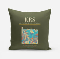 Thumbnail for Kristiansand Airport, Kjevik (KRS) design on green army pillow