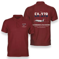 Thumbnail for EA-37B Compass Call design on red double-side polo t-shirt, double-side print