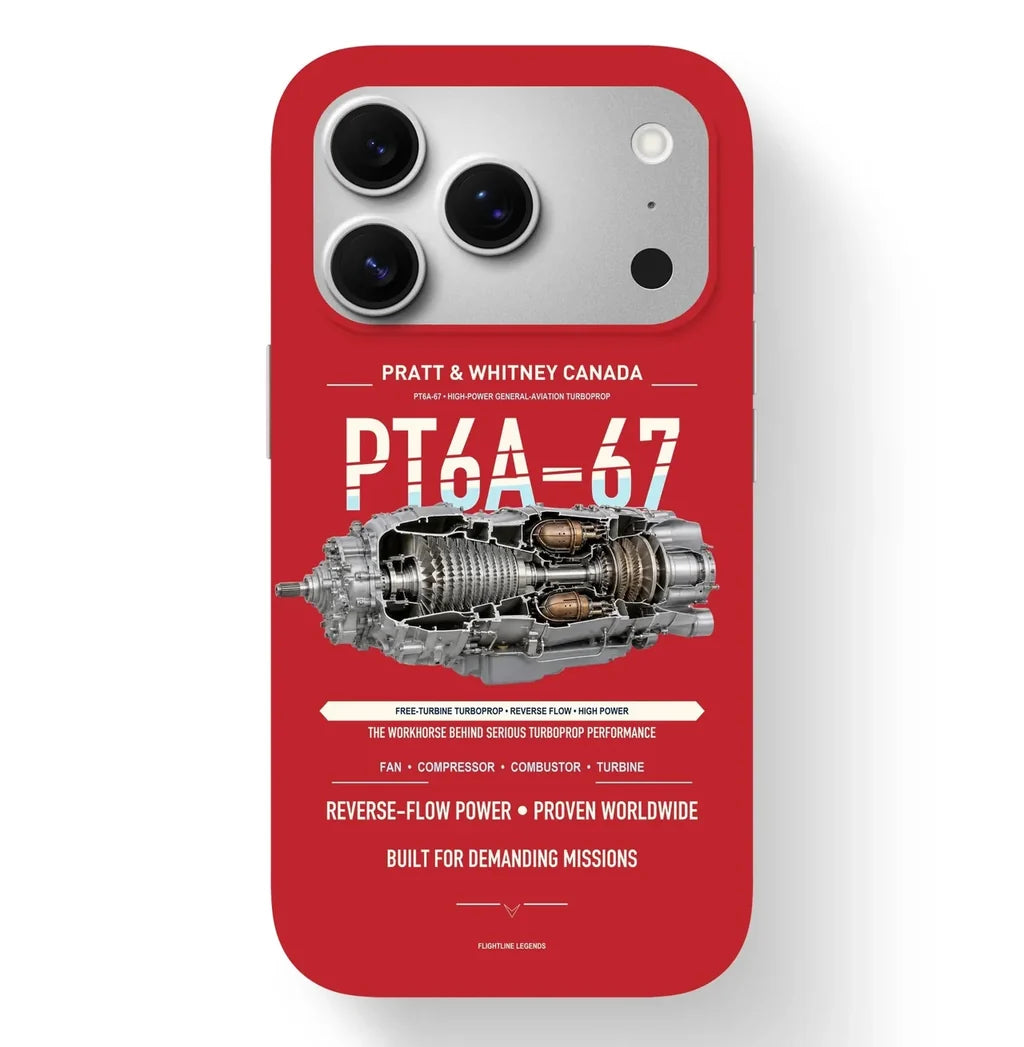 PT6A-67 Case design on red iphone case
