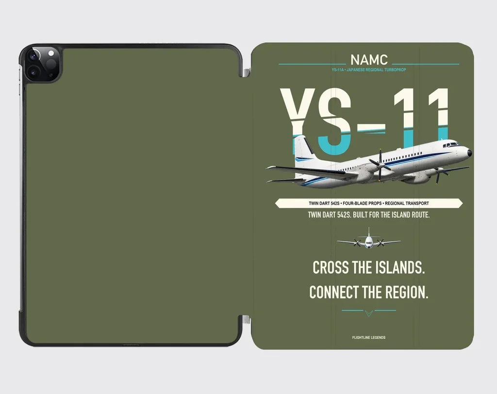 NAMC YS-11A design on green army ipad tablet case