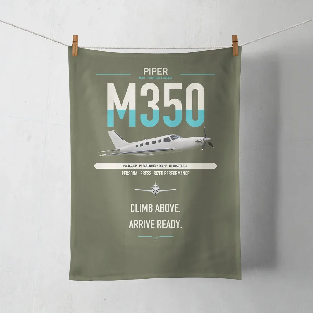 Piper M350 design on green army towel