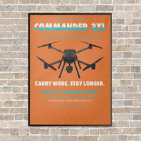 Thumbnail for Draganfly Commander 3XL vertical canvas print - framed - orange background