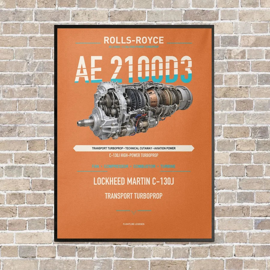 AE 2100D3 vertical canvas print - framed - orange background