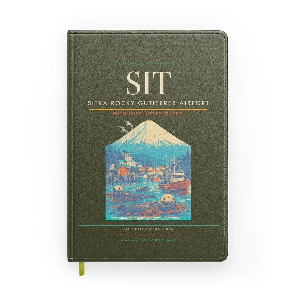 Sitka Rocky Gutierrez Airport (SIT) design on green army notebook