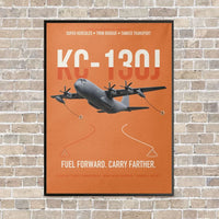 Thumbnail for KC-130J SUPER HERCULES vertical canvas print - framed - orange background