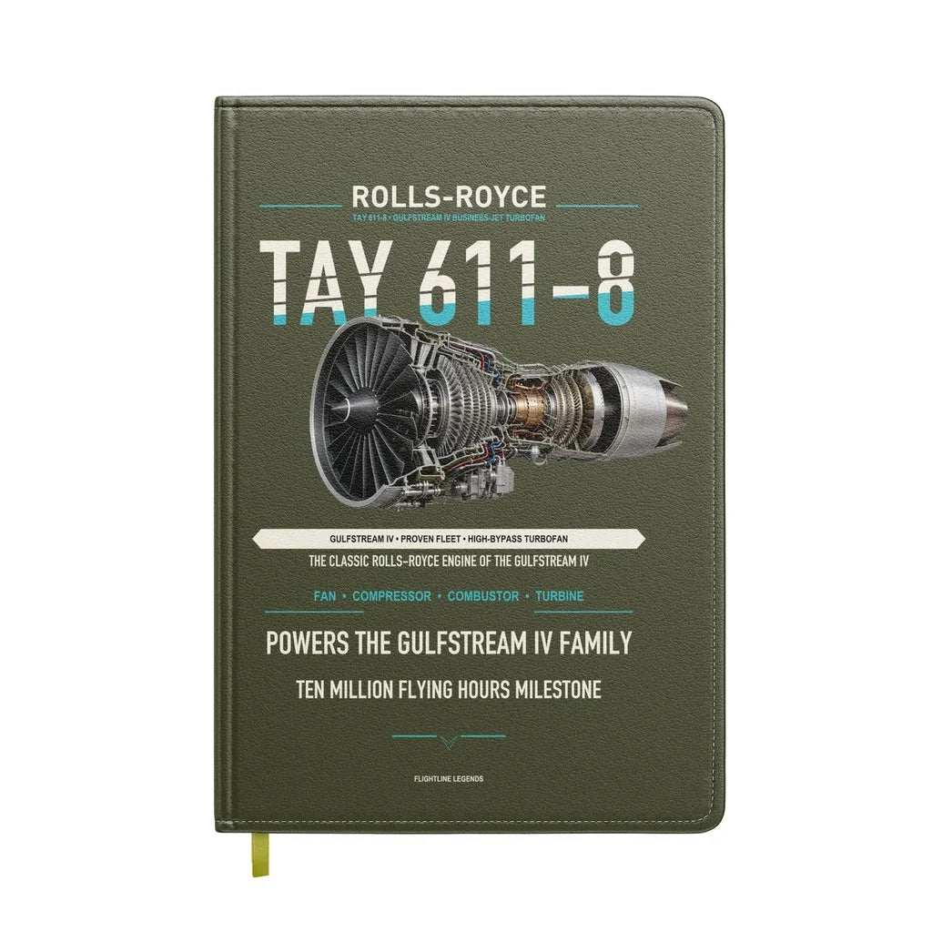 TAY 611-8 design on green army notebook
