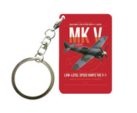 Thumbnail for Hawker Tempest Mk V design on red designed key chain, double-side print