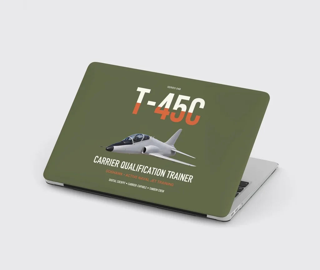 T-45C Goshawk design on green army MacBook case