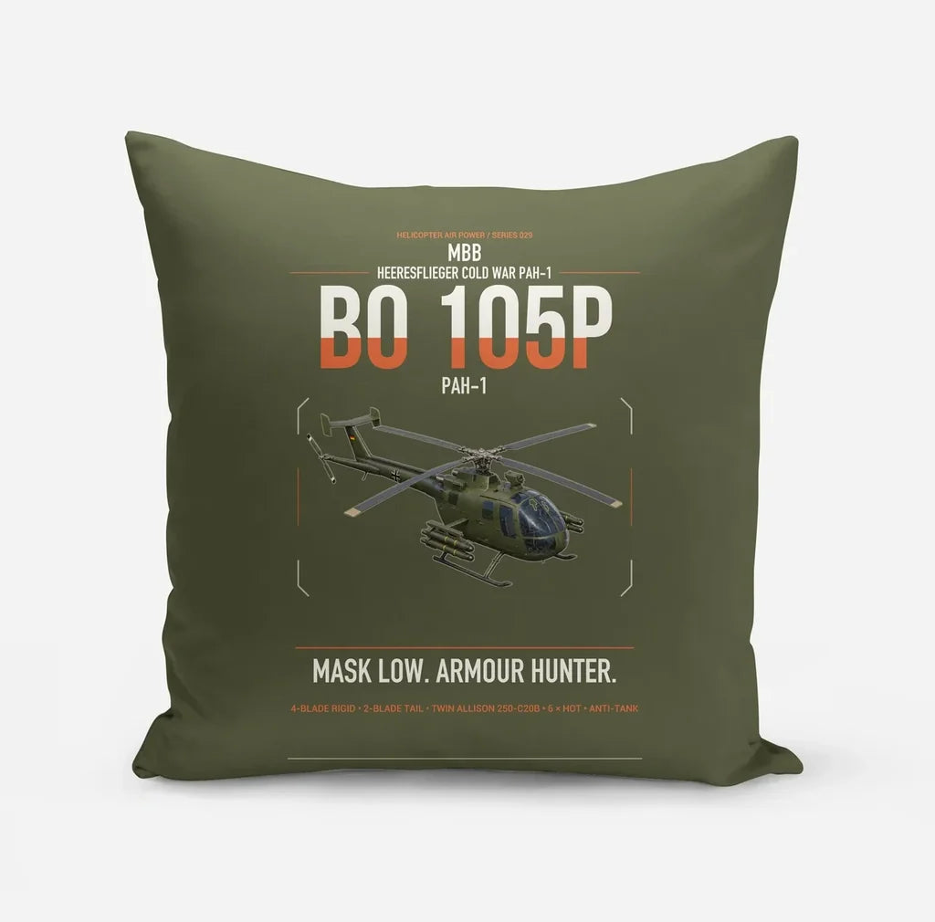 MBB BO 105P PAH-1 design on green army pillow