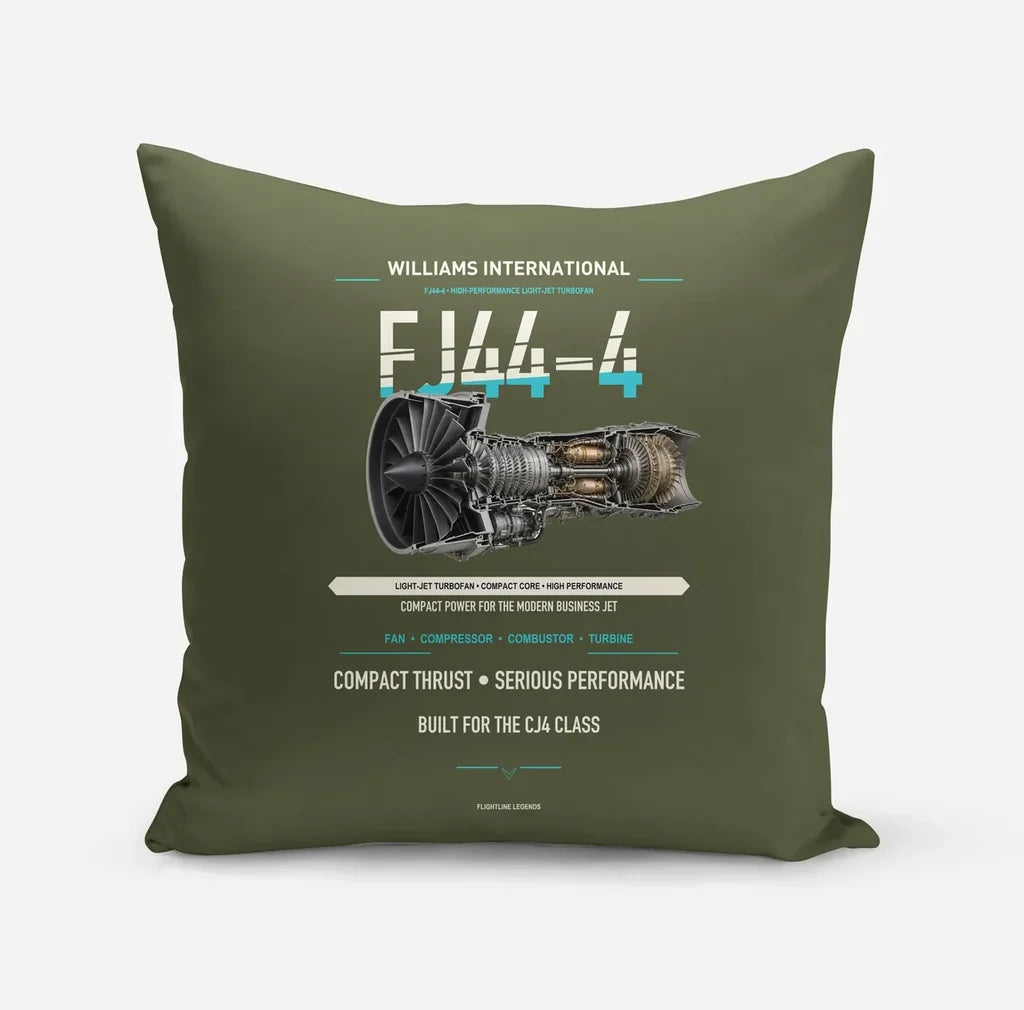 FJ44-4 design on green army pillow