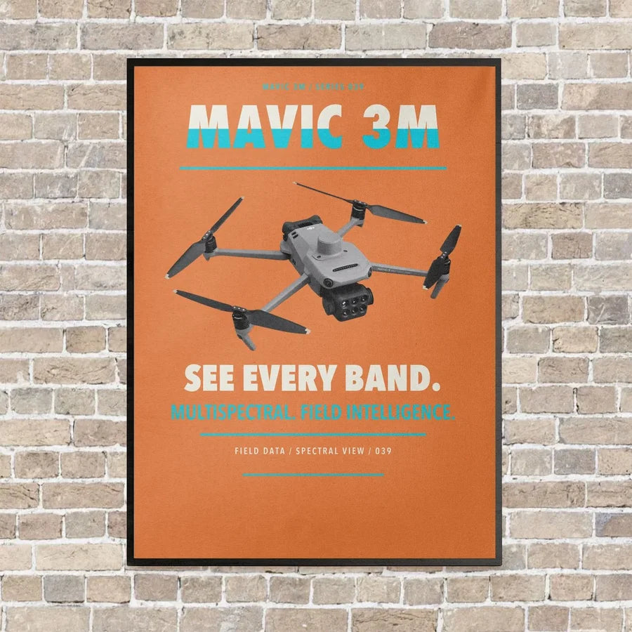DJI Mavic 3 Multispectral vertical canvas print - framed - orange background