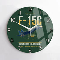 Thumbnail for F-15C Eagle design on dark green no frame wall clock