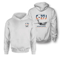 Thumbnail for C-27J Spartan design on white double-side hoodie, double-side print